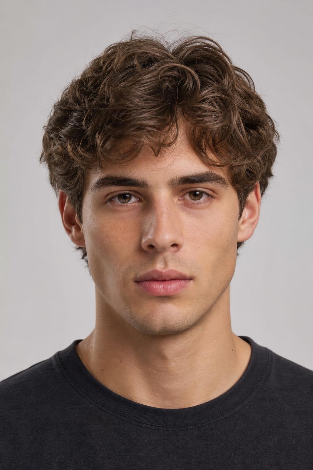 Fluffy Wavy Hair with Natural Soft Volume on a Young Man