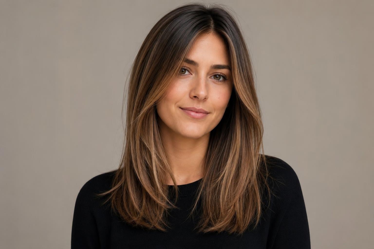 Caramel Highlights Adding Brightness and Movement to Medium Brown Hair
