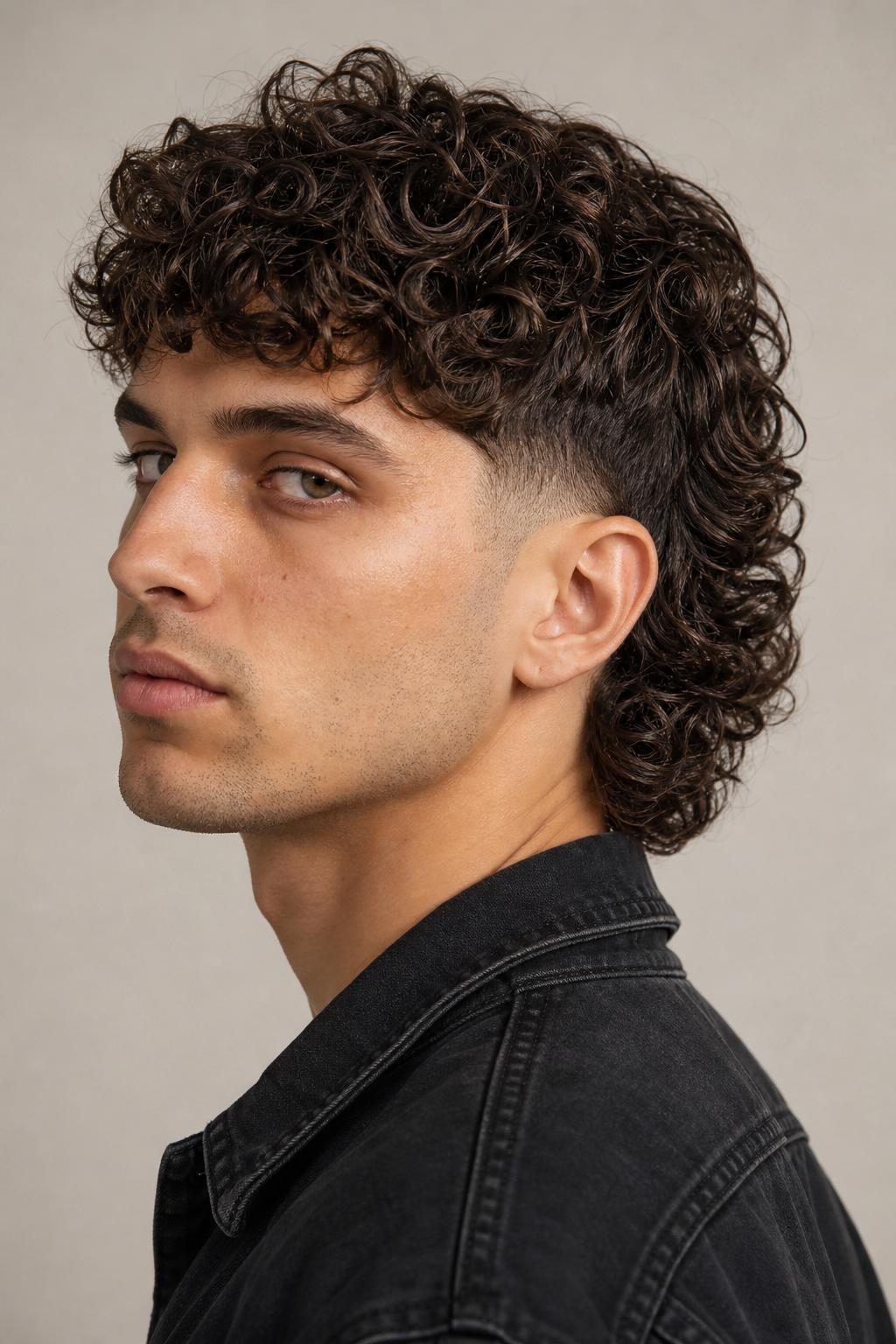 Curly Modern Mullet with a Full Bouncy Back