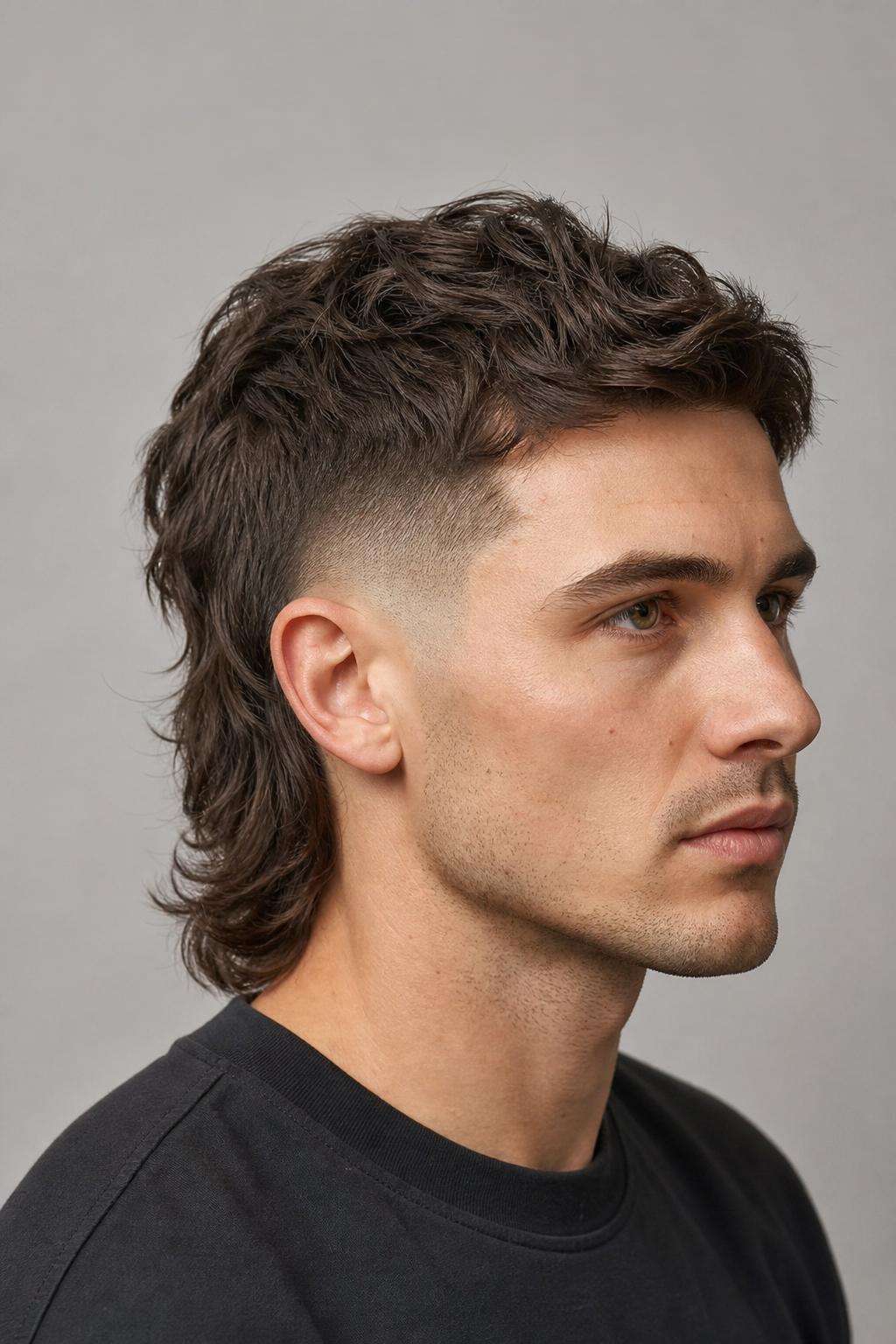 Modern Mullet Fade with Blended Sides