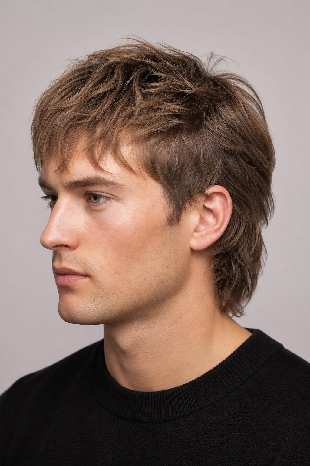 Fine-Hair Modern Mullet with Texturized Layers