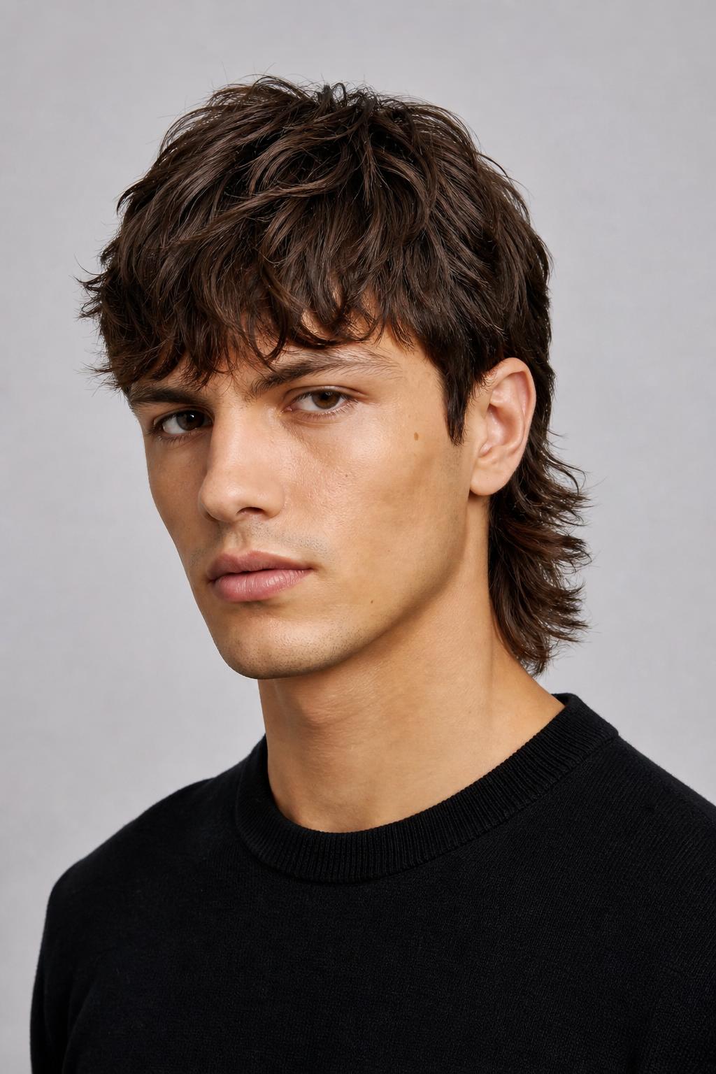 Modern Mullet with a Textured Front Fringe