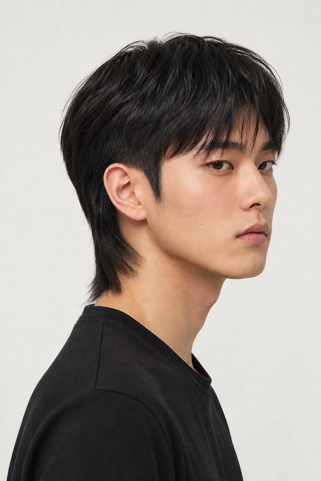 Straight-Hair Modern Mullet with a Draped Back