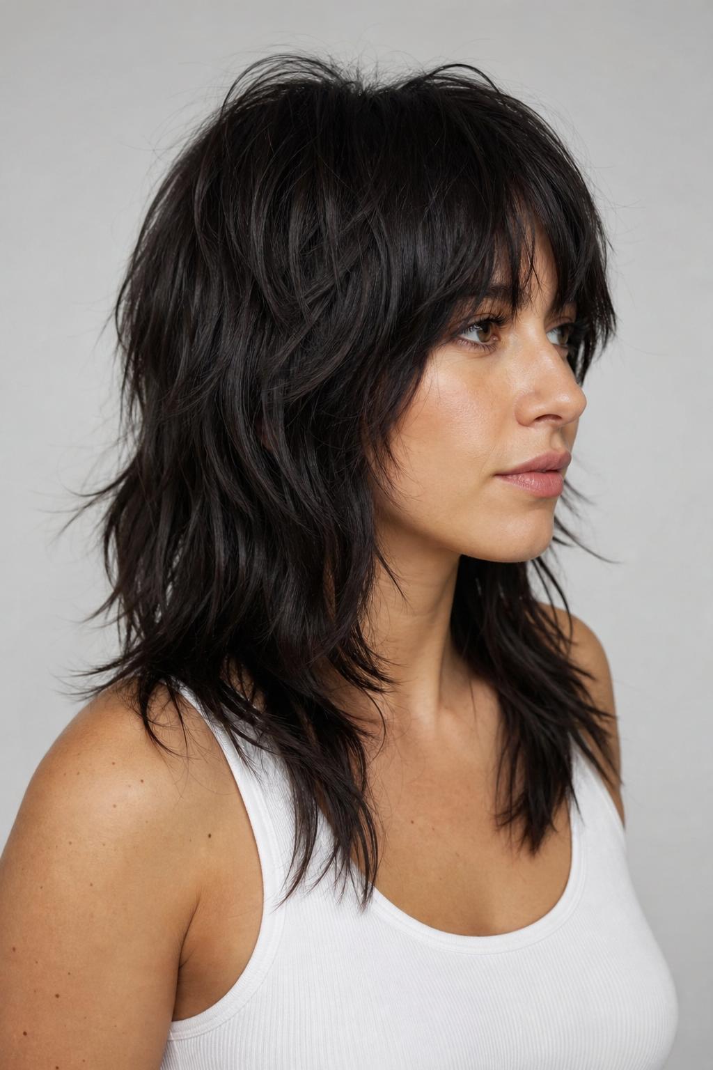 Octopus Haircut on Coarse Thick Hair with Channeled Mid-Shaft Layers for Weight Removal