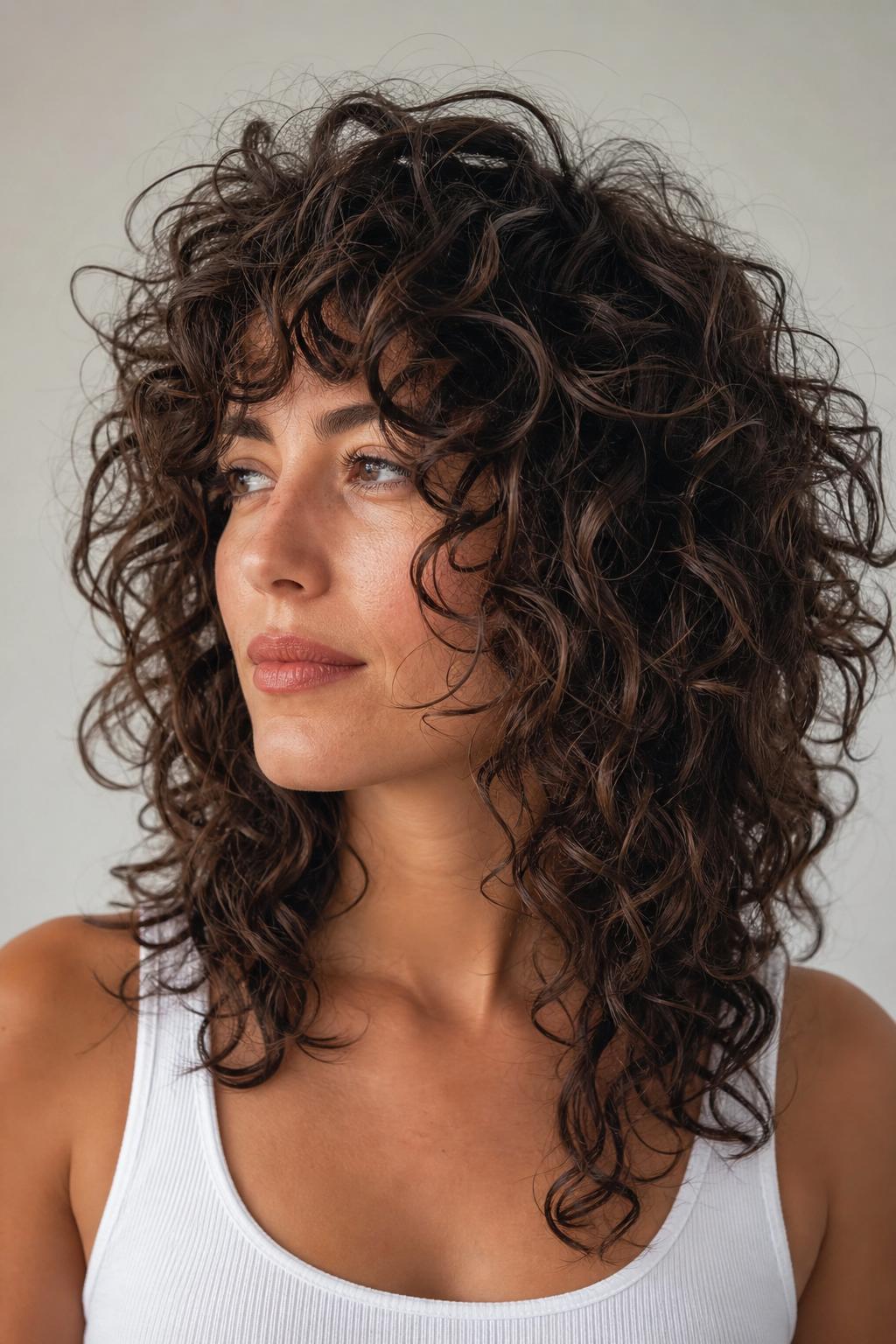 Diffuser-Dried Octopus Haircut on 3a Curls with Lifted Crown and Defined Spiral Lengths