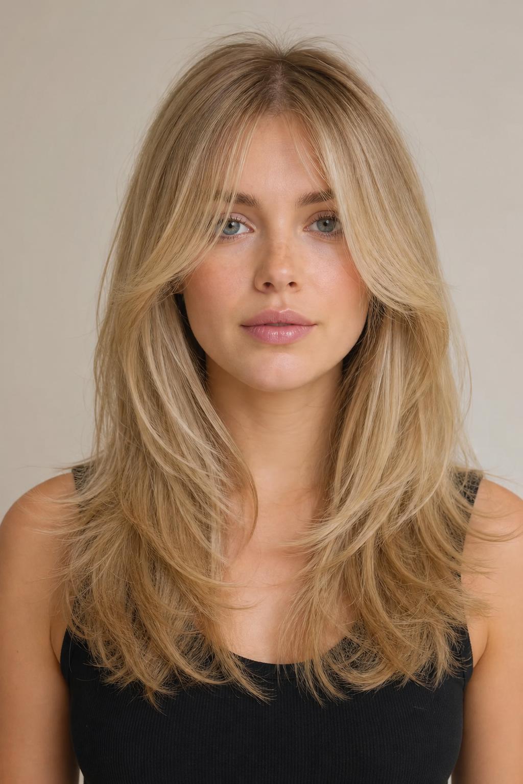 Fine-Hair Octopus Haircut with Internal Layering and Soft Crown Volume on Straight Blonde Hair