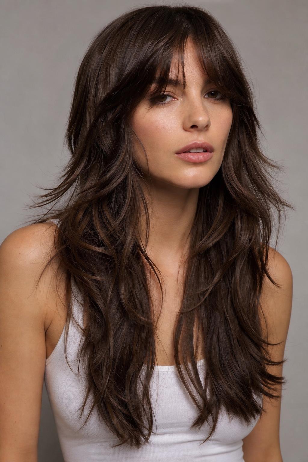 Long Octopus Haircut Showing Perimeter Disconnection Versus Long Shag Blend on Similar Hair Length