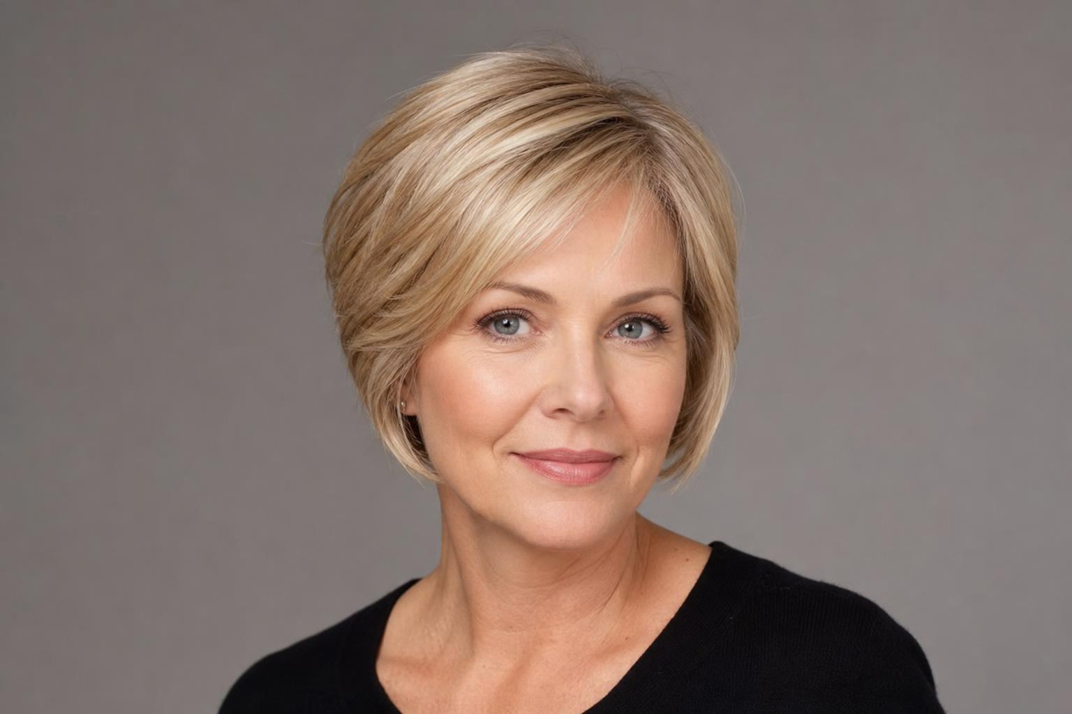 Soft Pixie Bob with Jaw-Length Sides and a Cropped Nape on Fine Blonde Hair