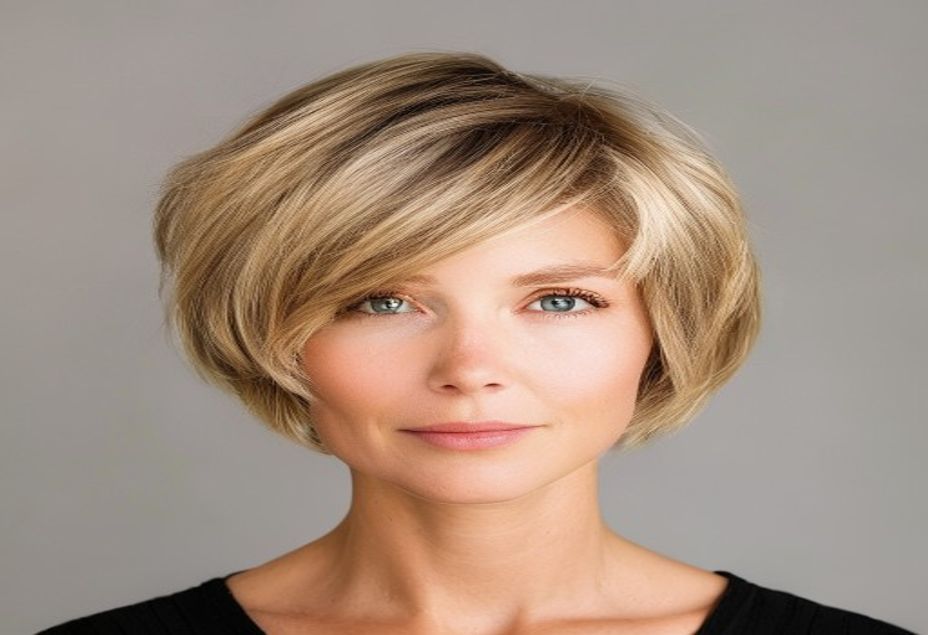 Soft Pixie Bob with Jaw-Length Sides and a Cropped Nape on Fine Blonde Hair