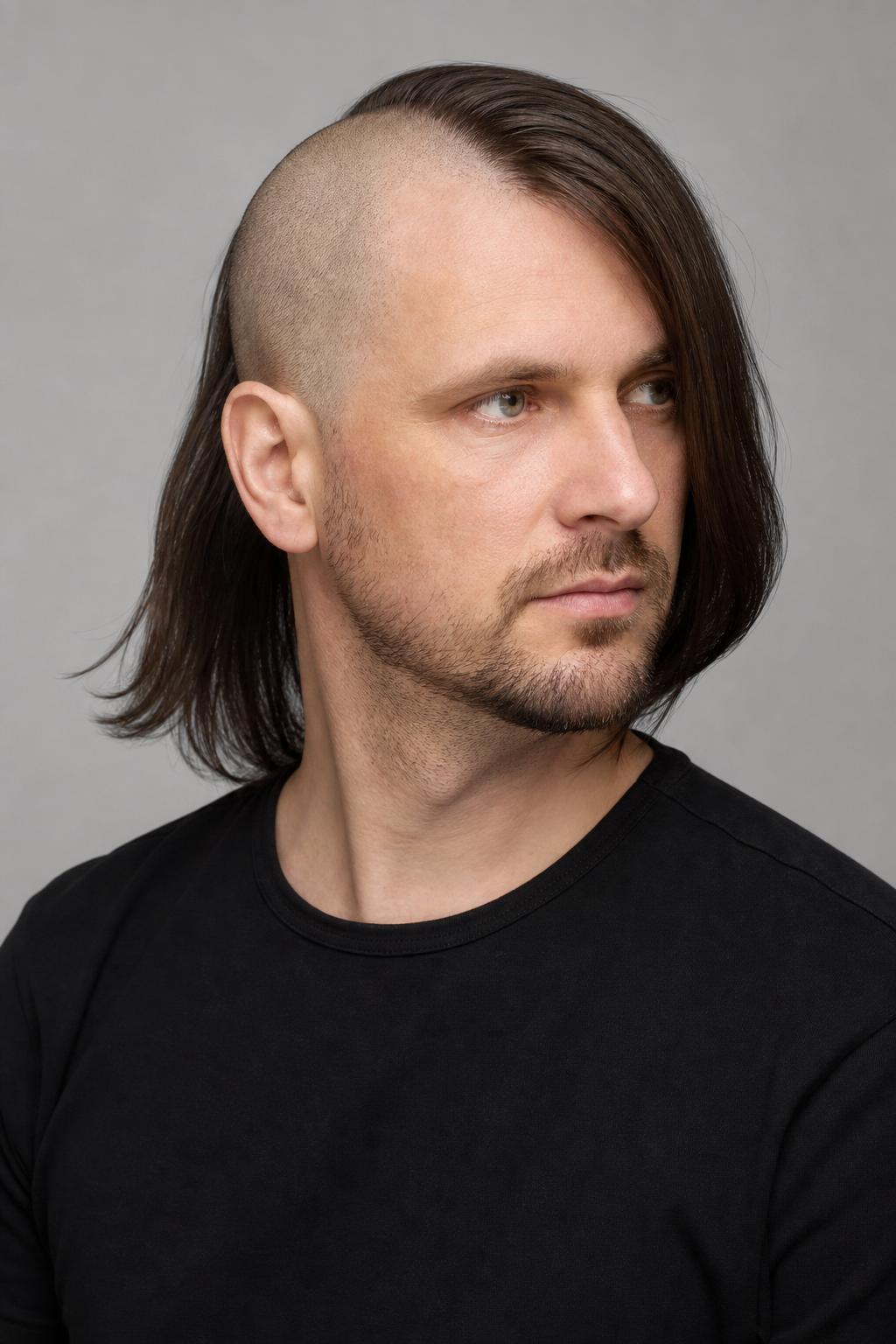 Skullet with a Side-Swept Long Back