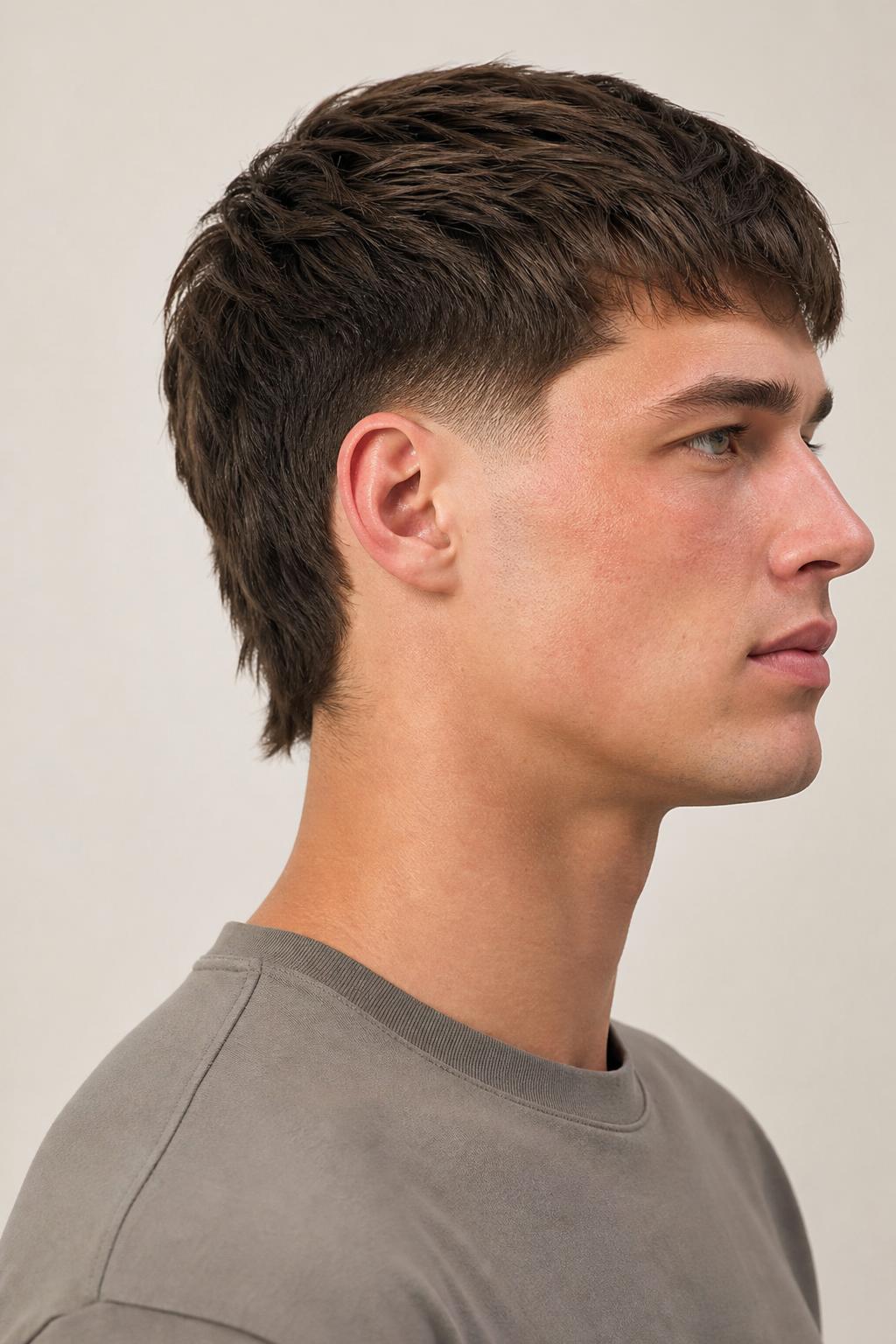 Taper Fade Skullet with a Mid Taper Crown