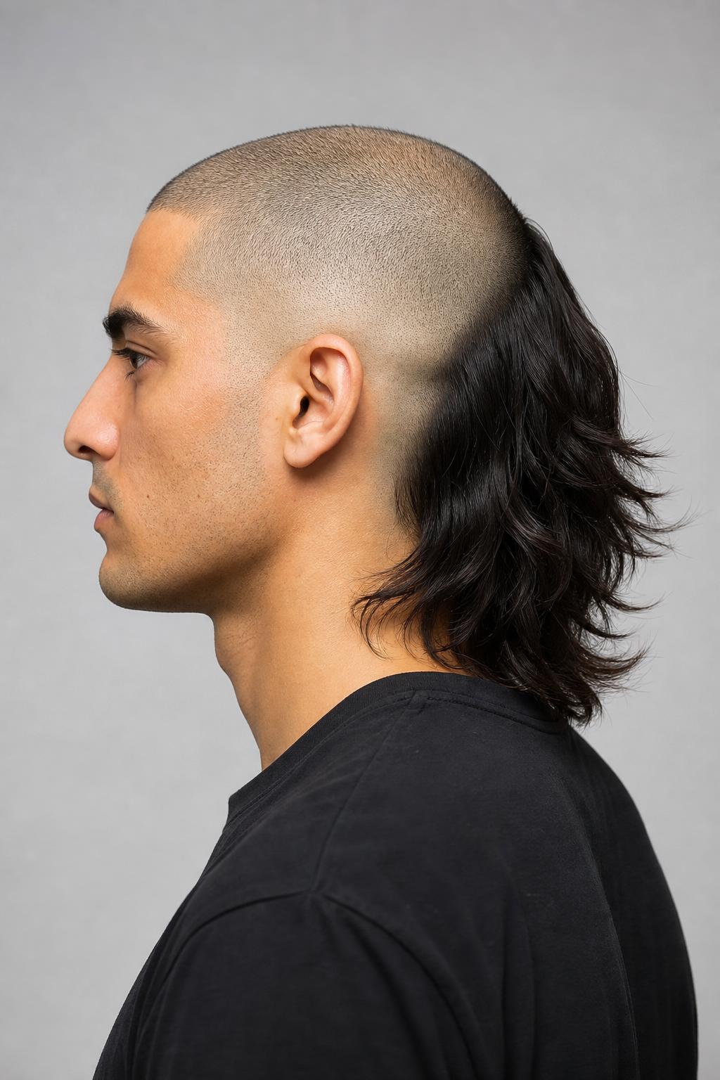 Skin Fade Skullet with a Point-Cut Textured Back
