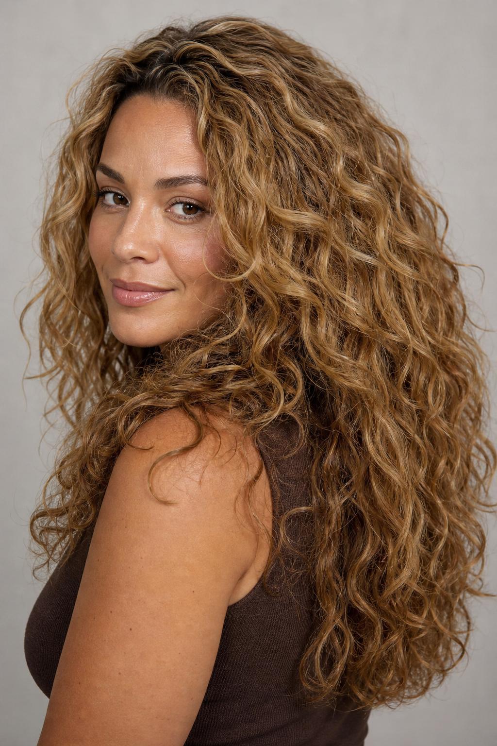 Teddy Bear Blonde with Rich Warm Dimension on Thick Coarse Long Hair