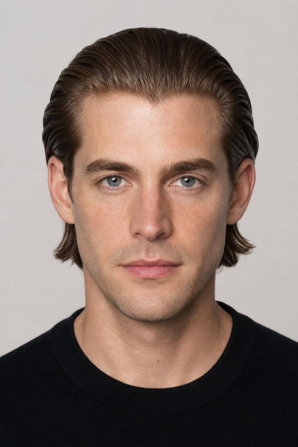 Long Hair Slicked Straight Back from the Hairline