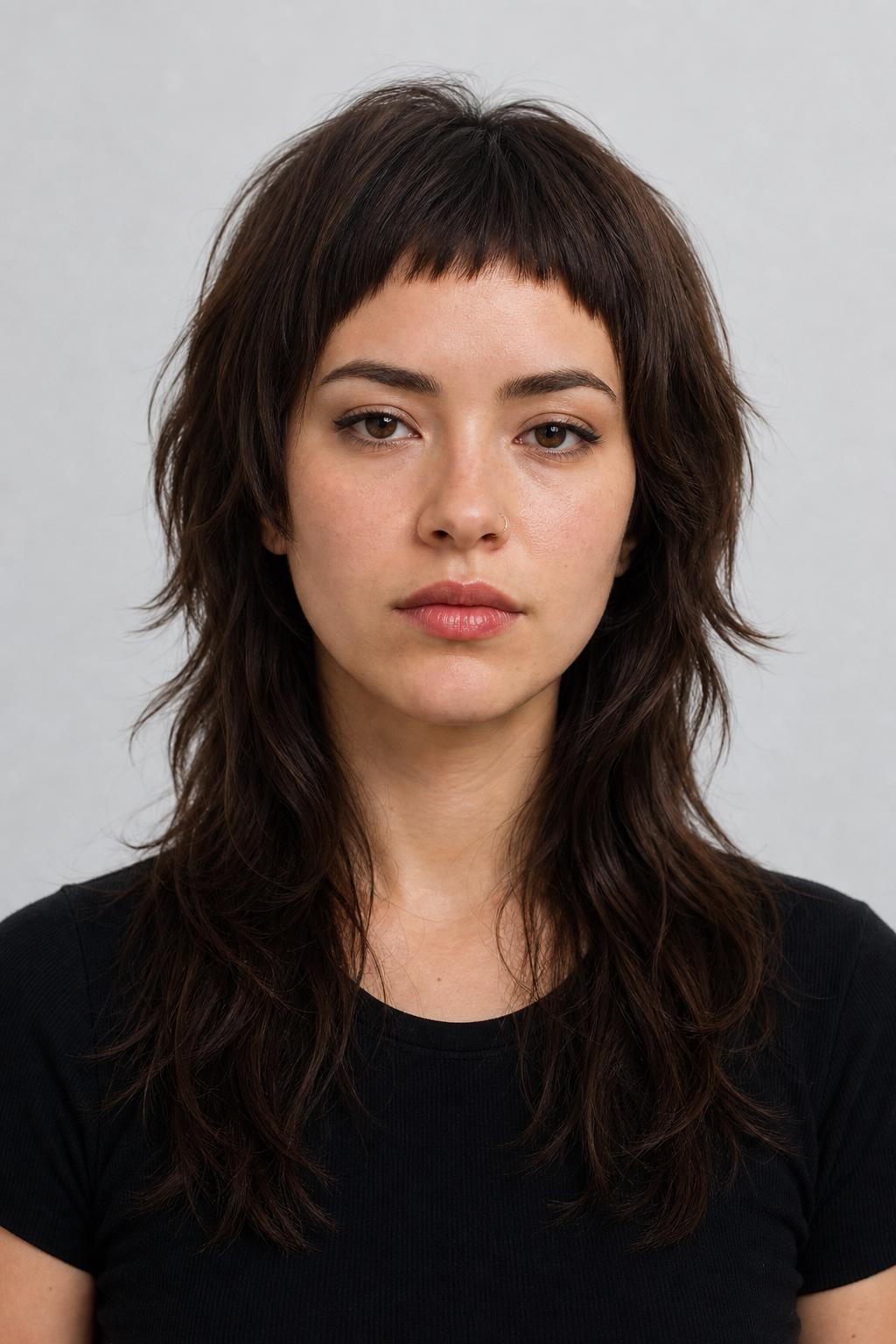 Wolf Cut with Baby Bangs