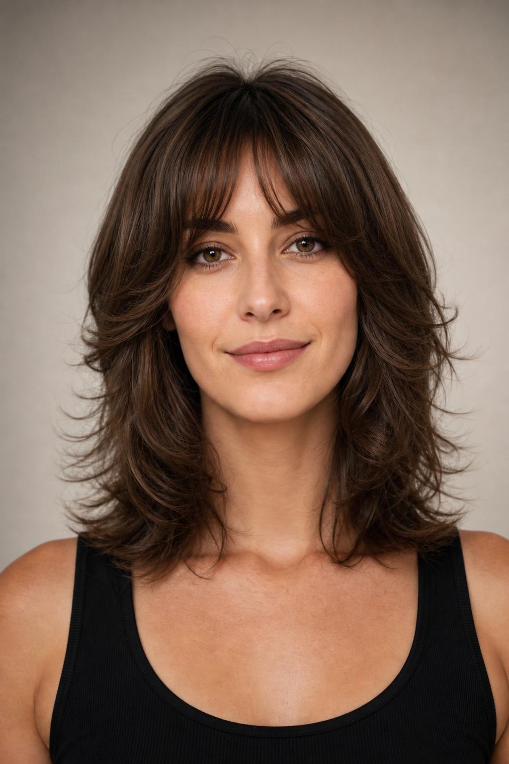 Wolf Cut with Soft Feathered Bangs