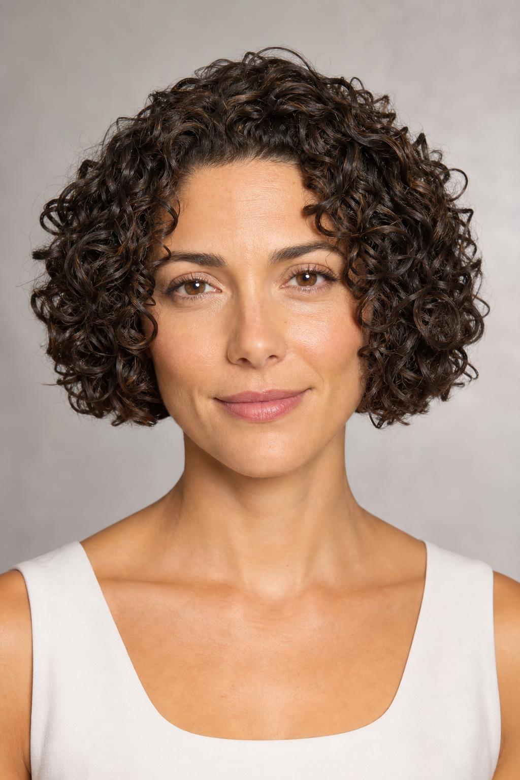 Chin-Length Curly Bob Keeping 3A Spirals Tight and Defined