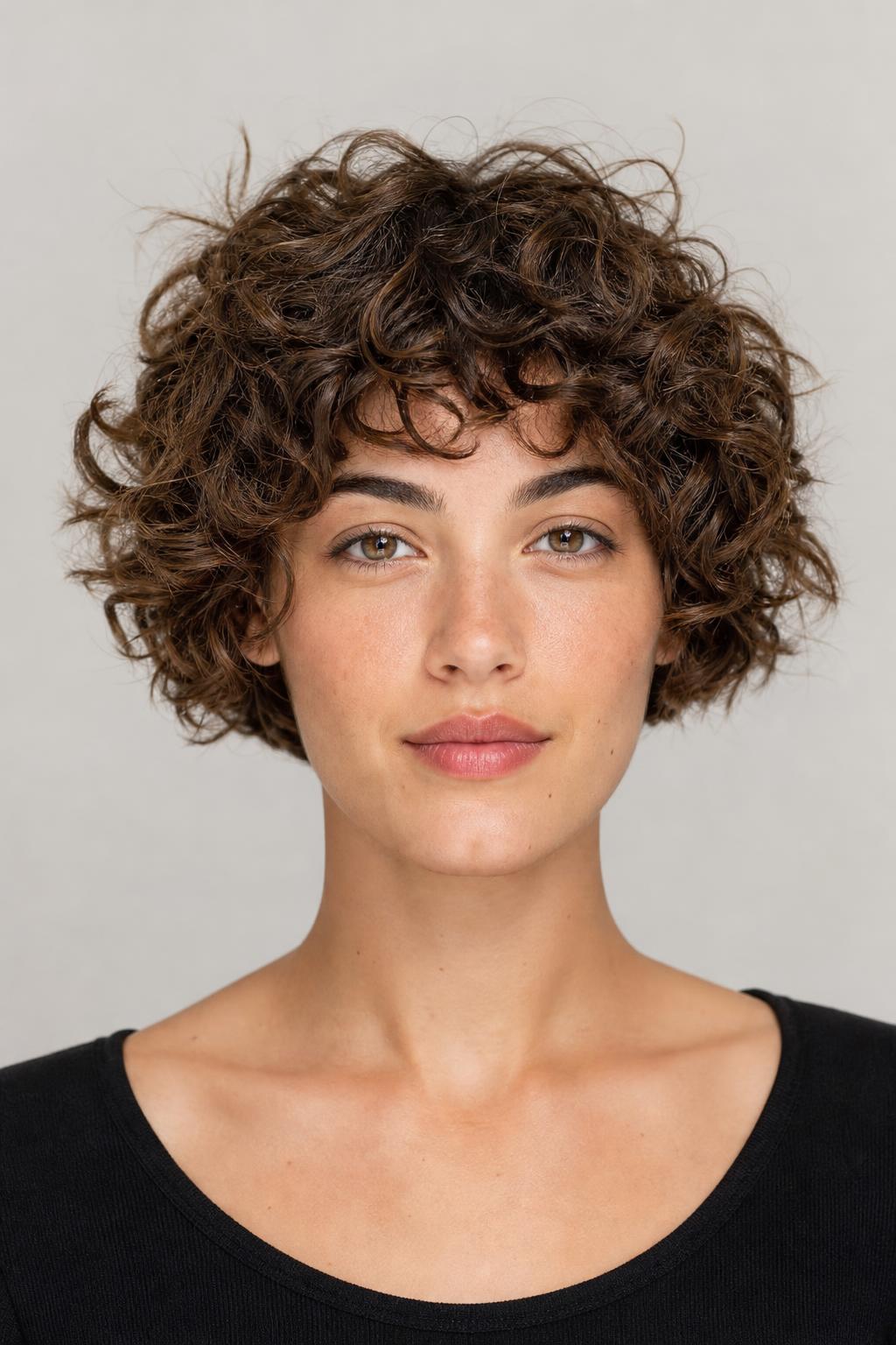 Ear-Grazing Short Curly Shag with Maximum Spiral Lift