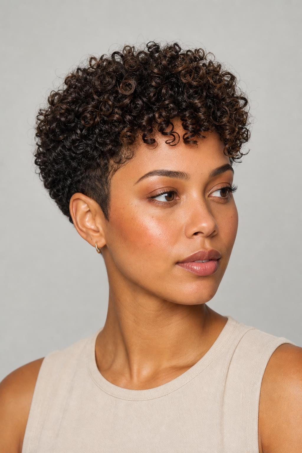 Tapered Curly Cut Controlling Side Width on 3A Hair