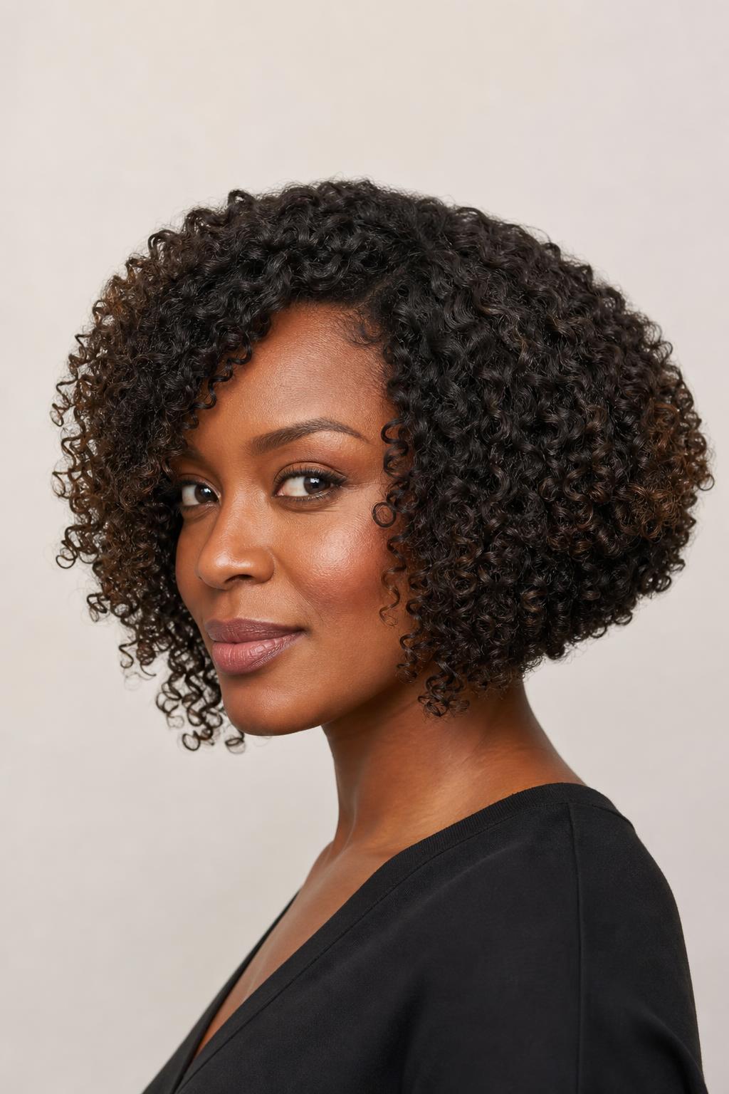 Angled Curly Bob Cut Curl by Curl on Dry Hair