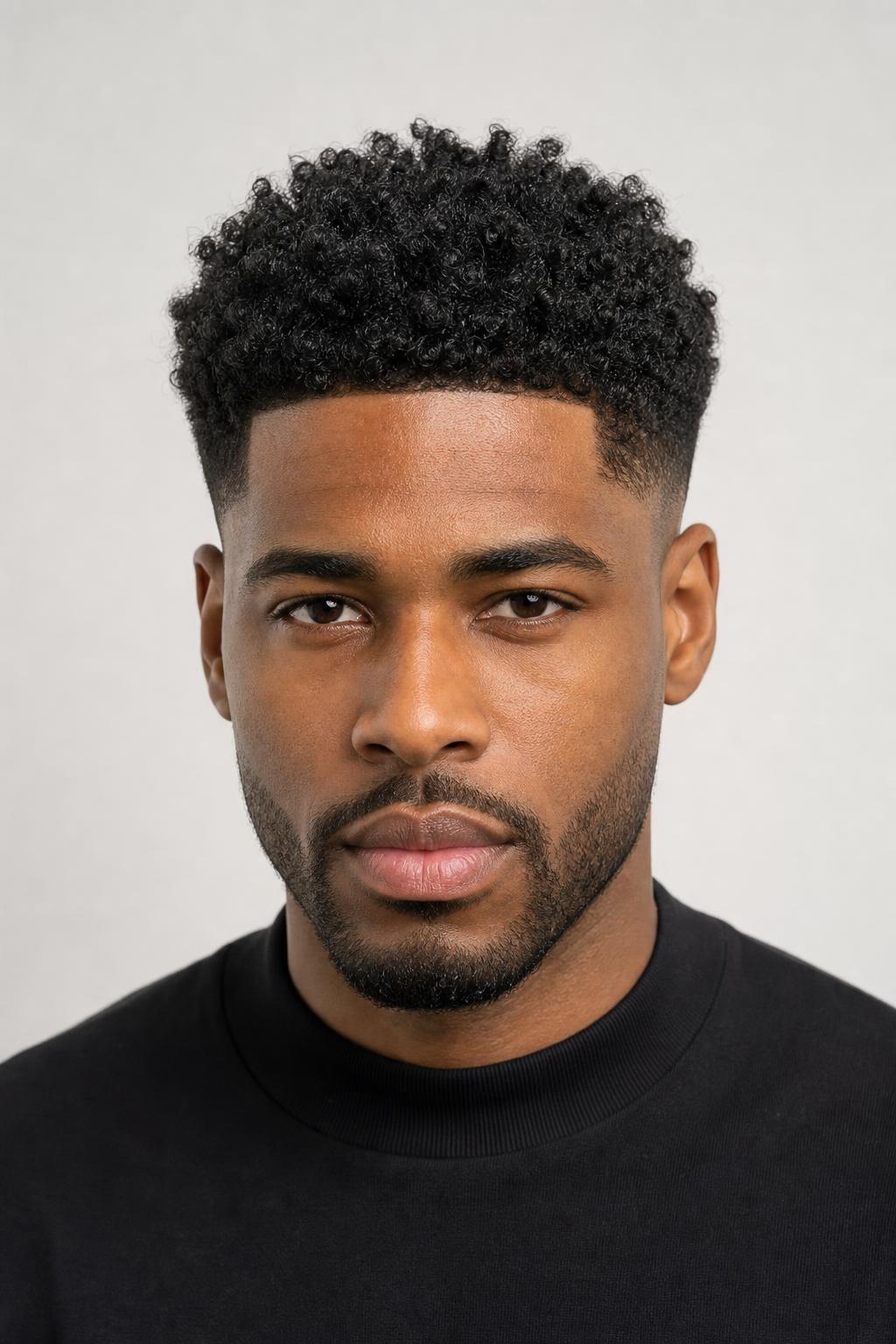 Clean Faded Sides Paired with Four Inches of Curl on Top