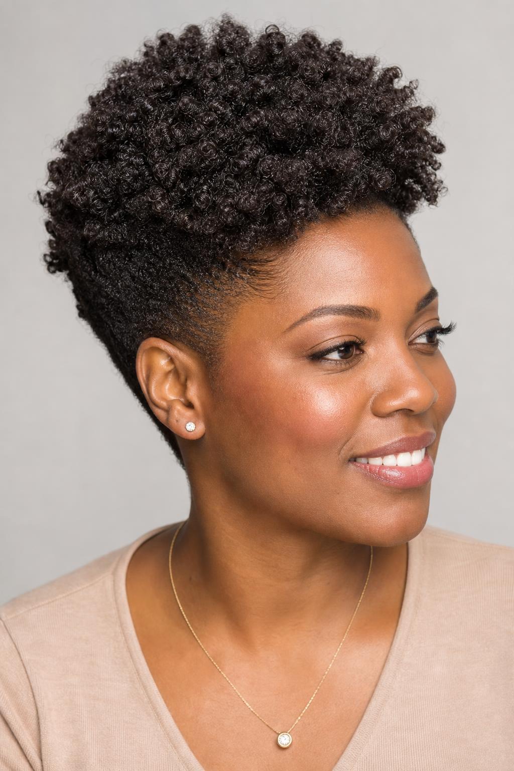 High Taper Carried to the Temple on Very Thick 3C Hair