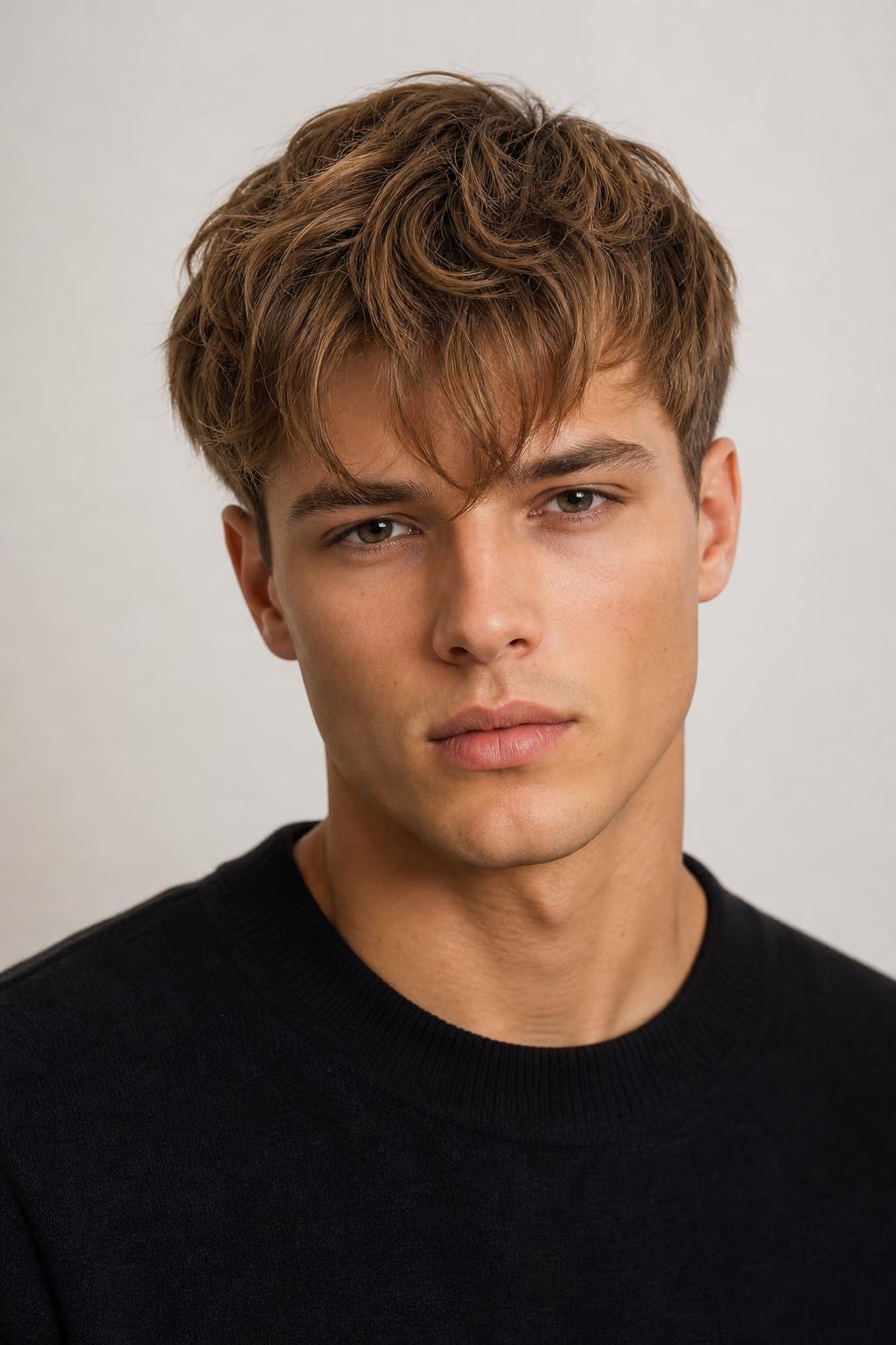 Four-Inch Long Fringe with Scissor-Cut Layers Falling into the Brow
