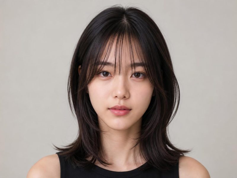 Layered Korean-Style Cut With See-Through Bangs