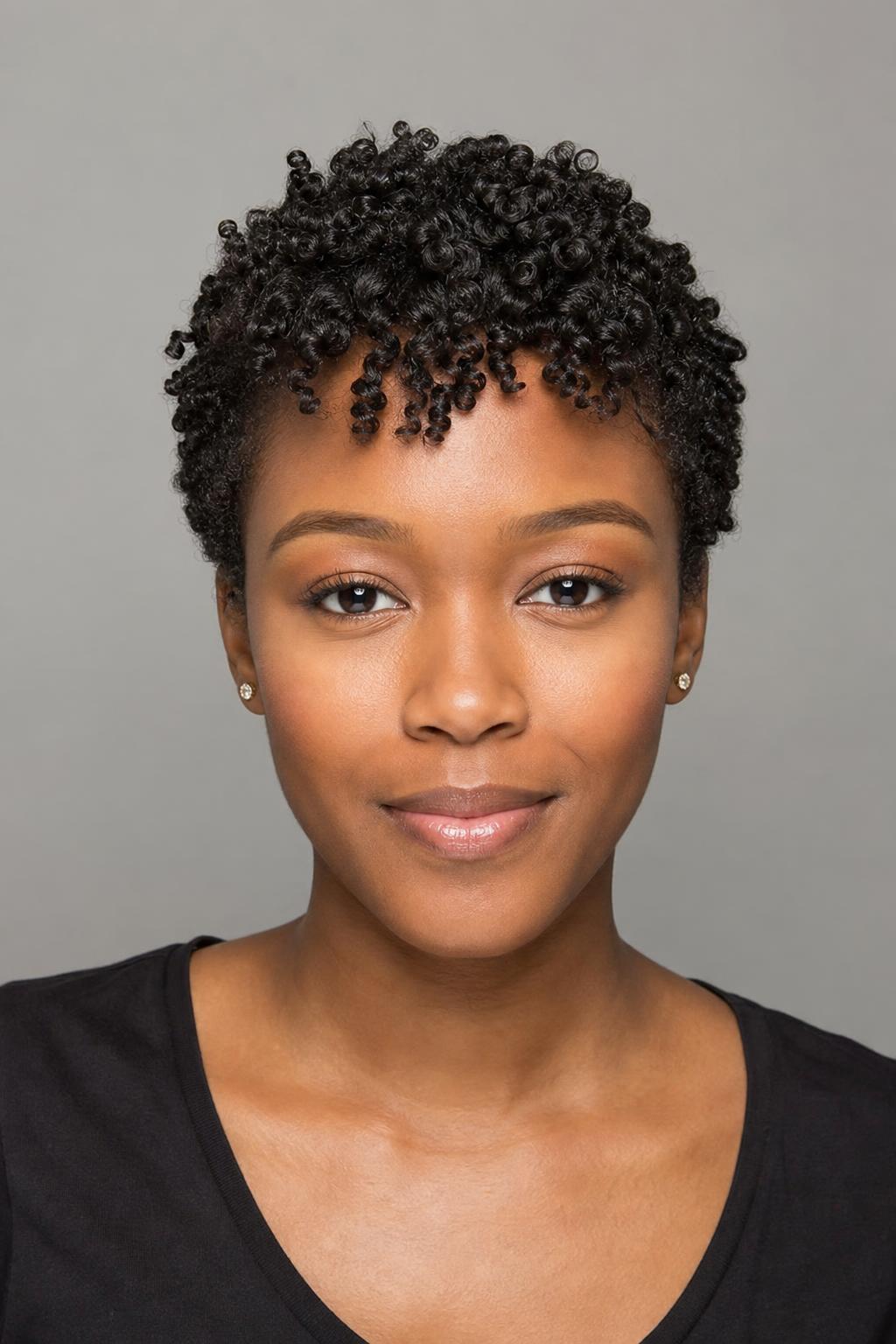 Finger-Coiled Definition on a Short Natural Cut with Springy Curls