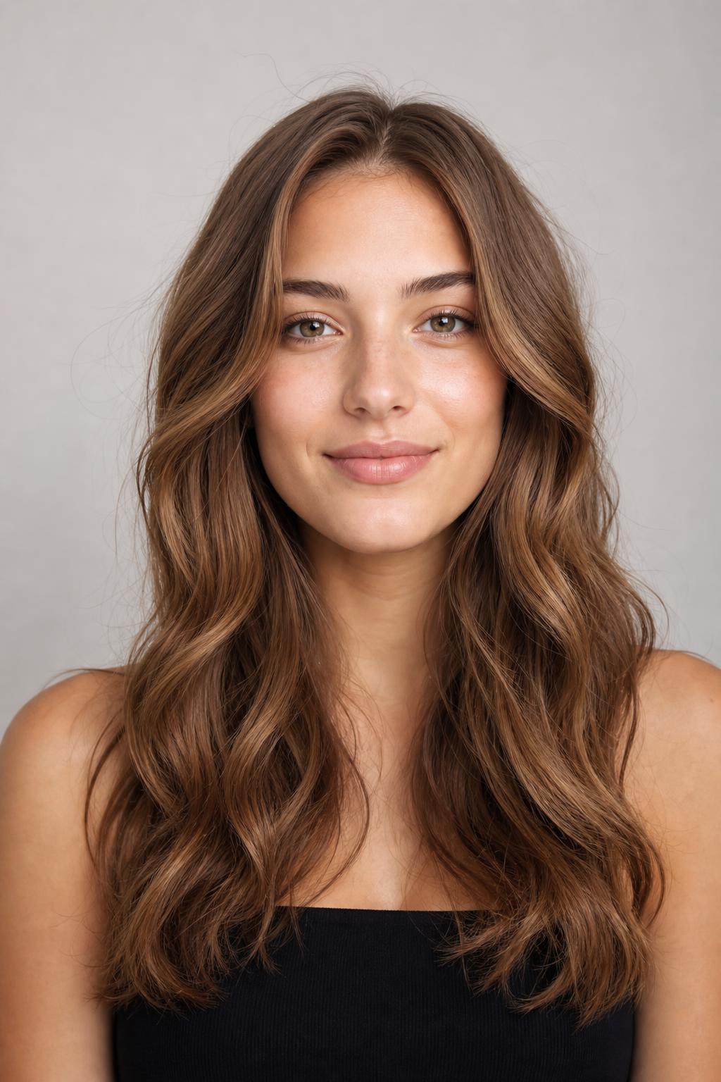 Soft Heatless Waves Released from an Overnight Bun on Long Hair