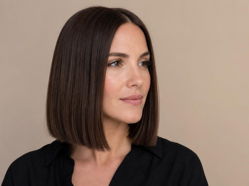 Jaw-Length Bob, Shoulder-Grazing Lob, and Collarbone Midi Cut on Medium Brunette Hair