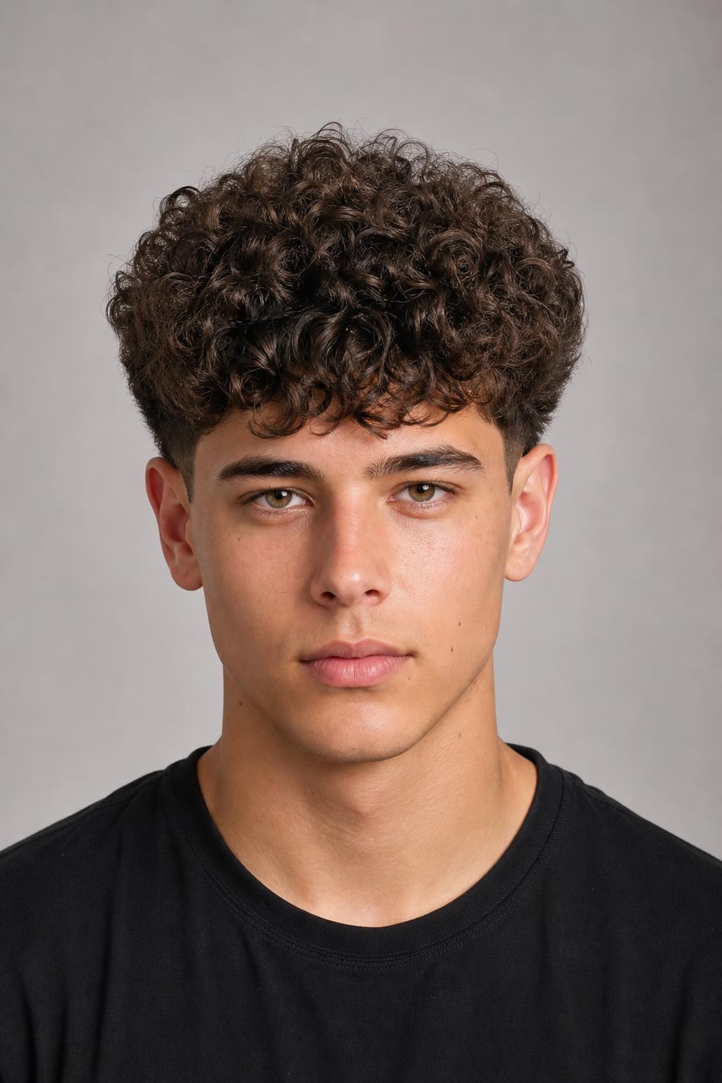 Diffused Curls with High Volume and Clean Definition on Brown Hair