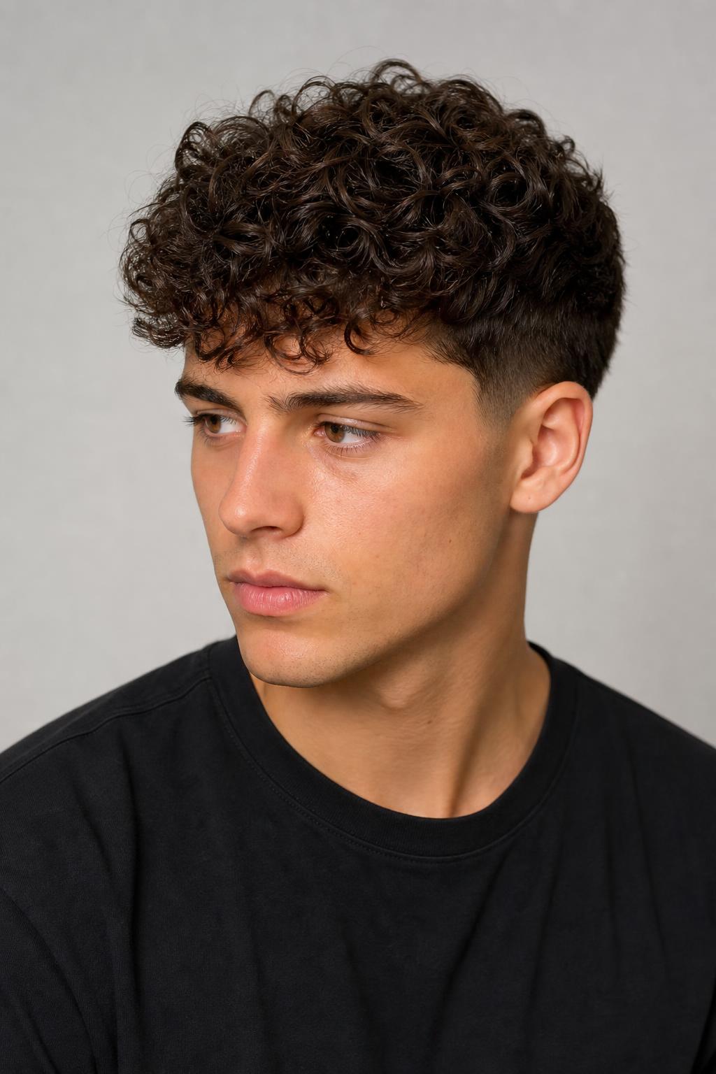 Freshly Tapered Sides Under a Four-Month-Old Permed Curly Top