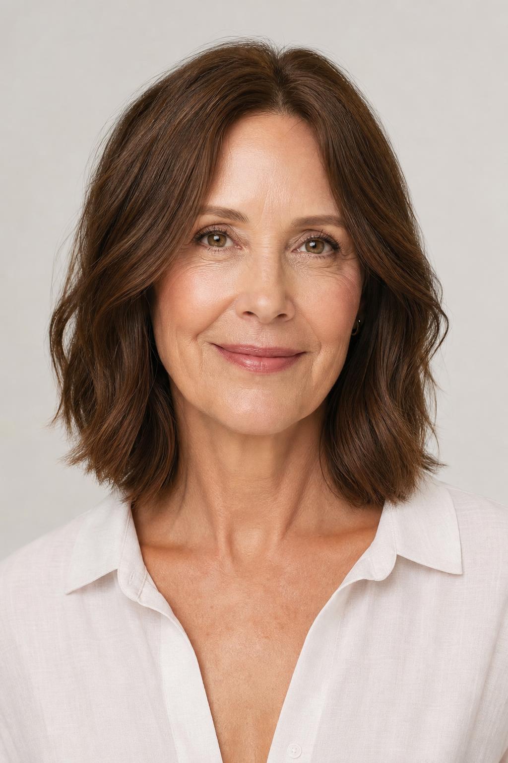 Collarbone-Length Lob with a Soft Perimeter and No Graduation on Brunette Hair
