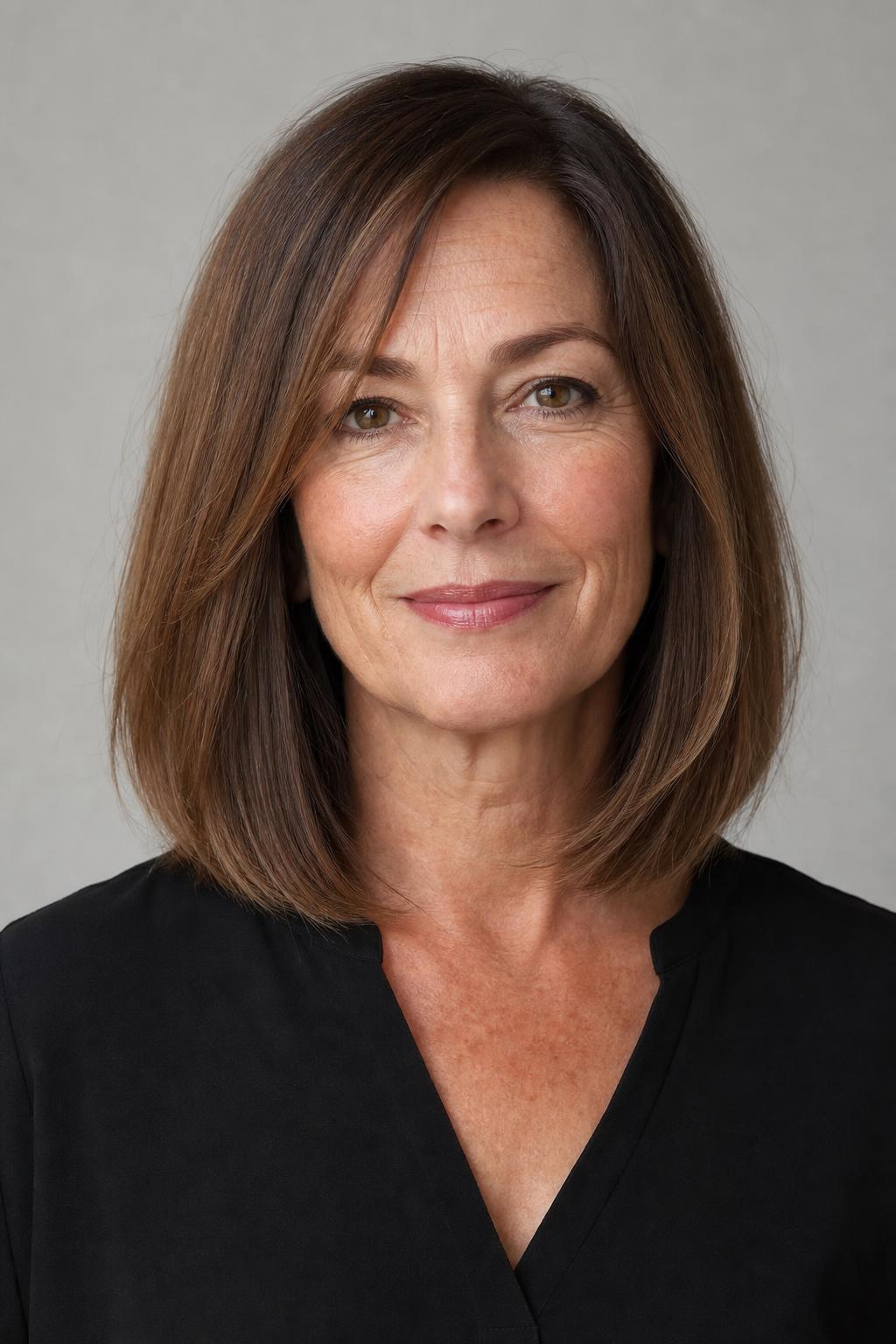 Collarbone Lob with the Shortest Layer at Chin Level and a Flat Back