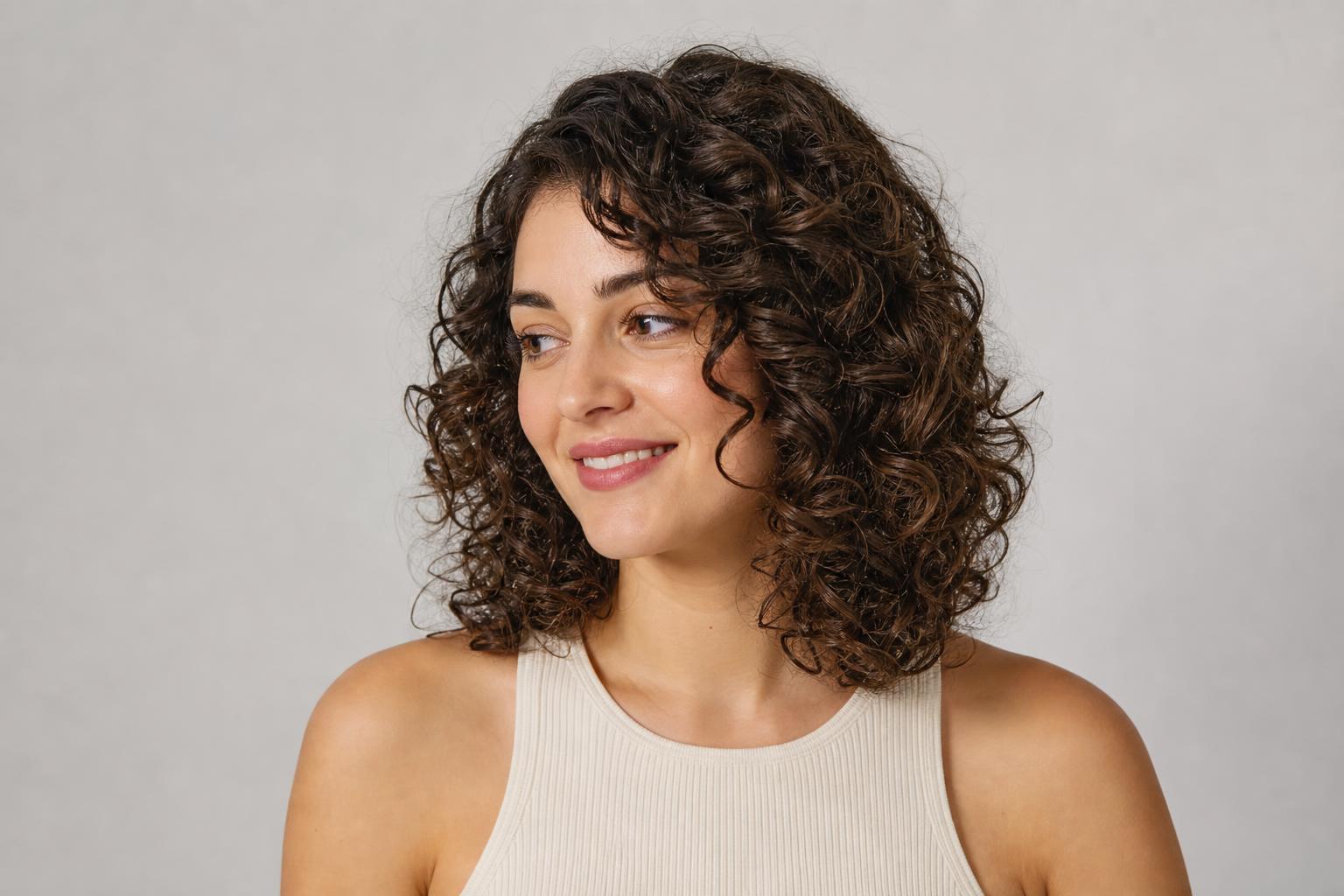 Natural Curl Pattern on Clean Product-Free Dark Hair