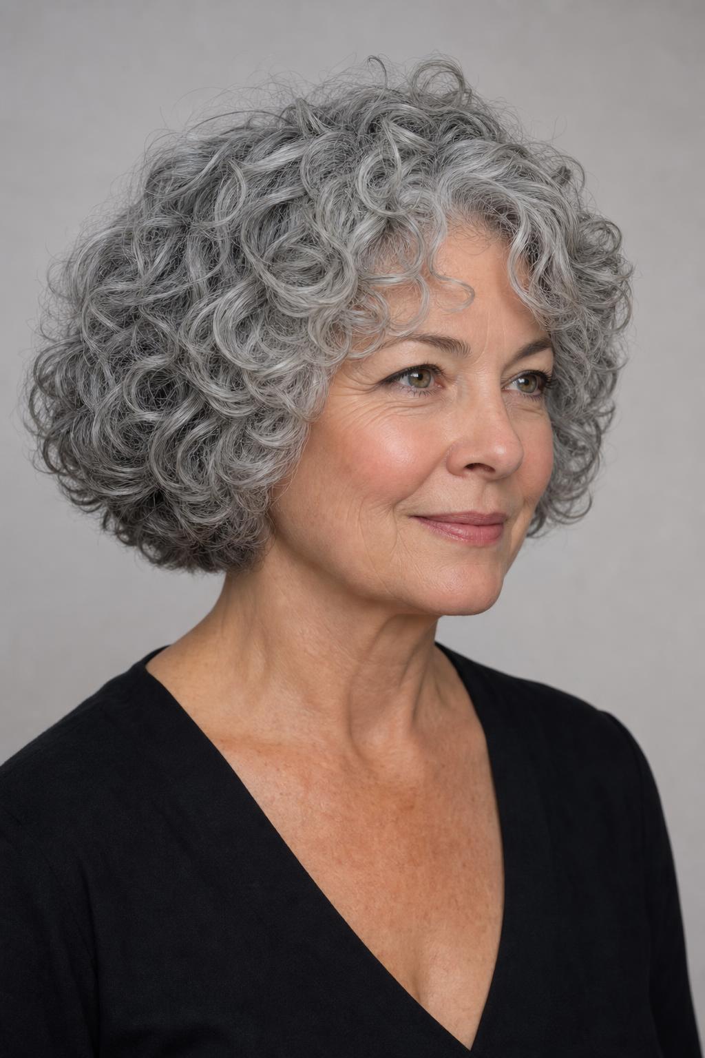 Jaw-Length Curly Bob with Bulk Removed Internally and a Full Outer Perimeter