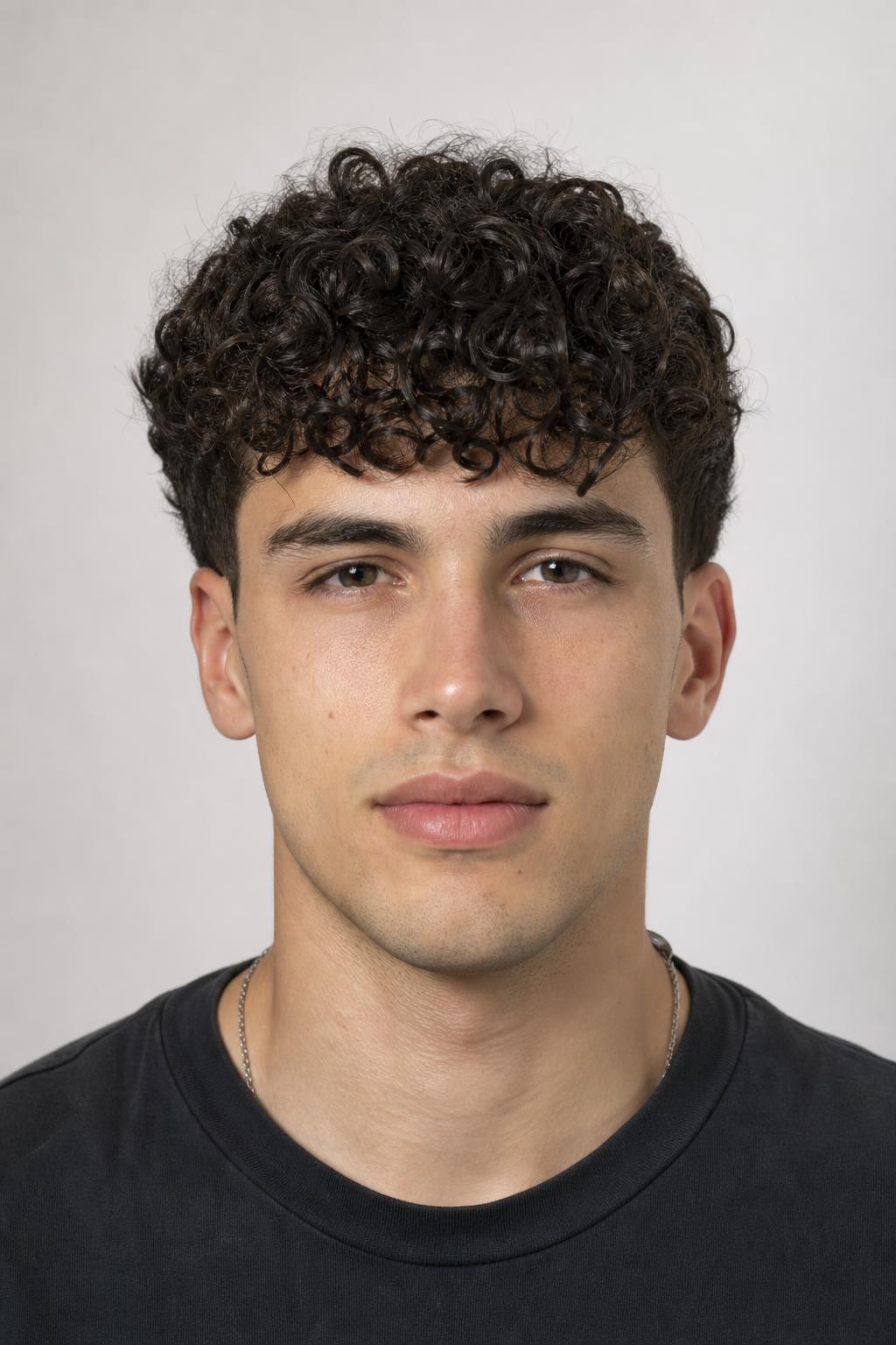 Loose 3a Curly Fringe Cut Dry at Three Inches with Tapered Sides