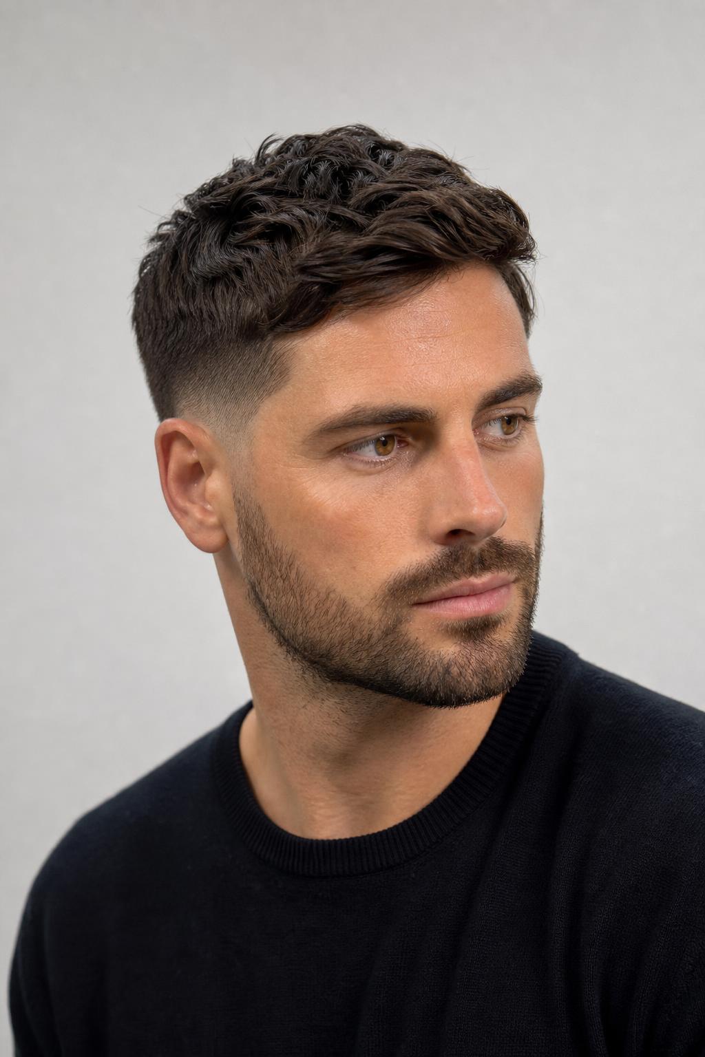 Low Fade Leaving a Quarter Inch above the Ear on Dark Textured Hair