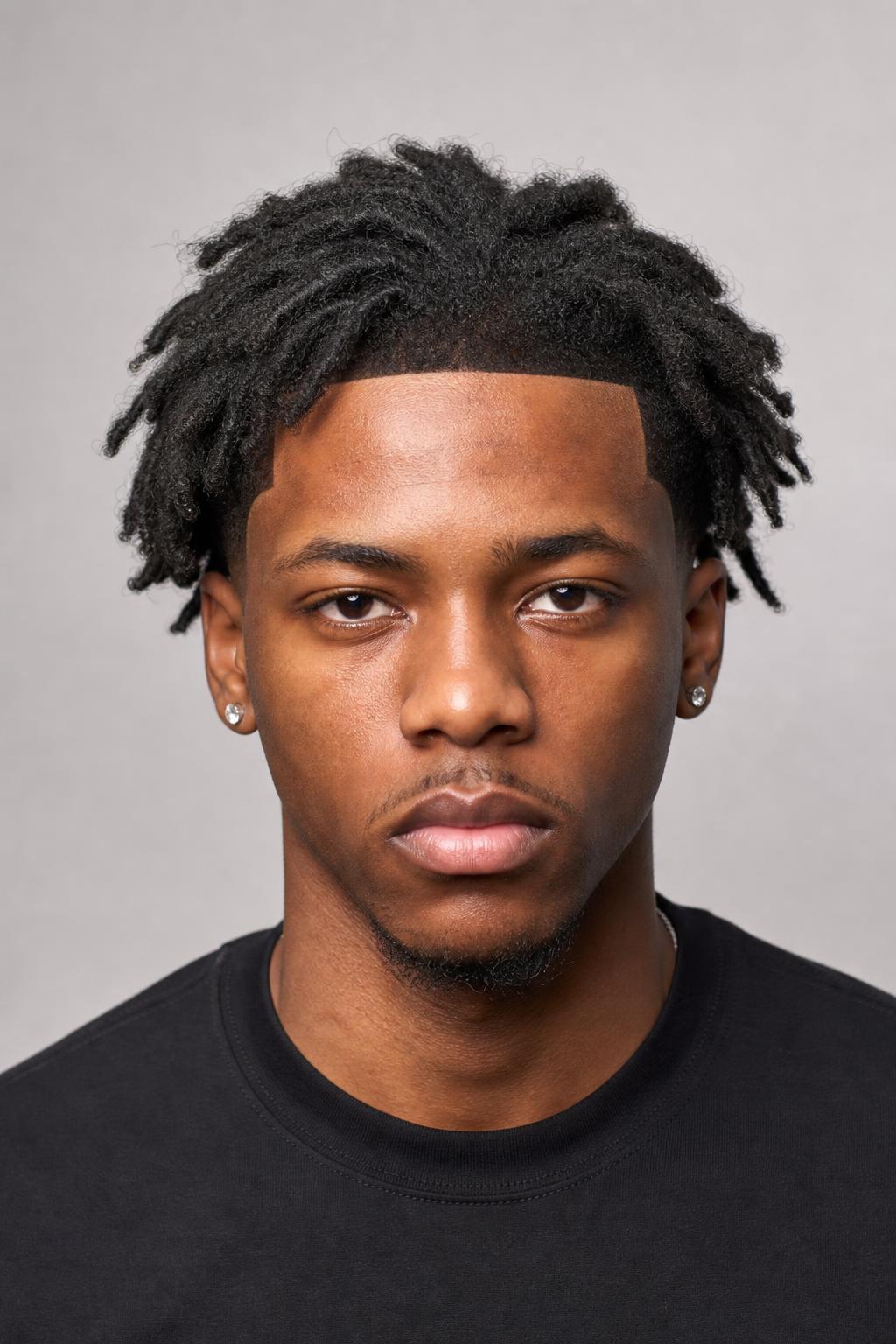 Freeform Locs Framed by a Sharp Line-Up at the Front Hairline