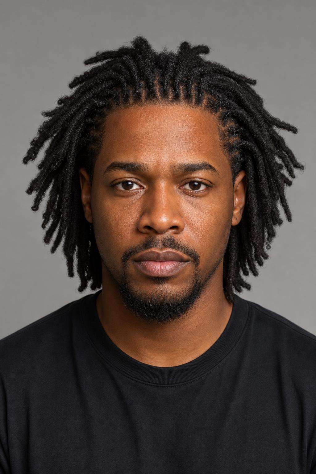 Freeform Locs With Only the Front Row Lightly Twisted