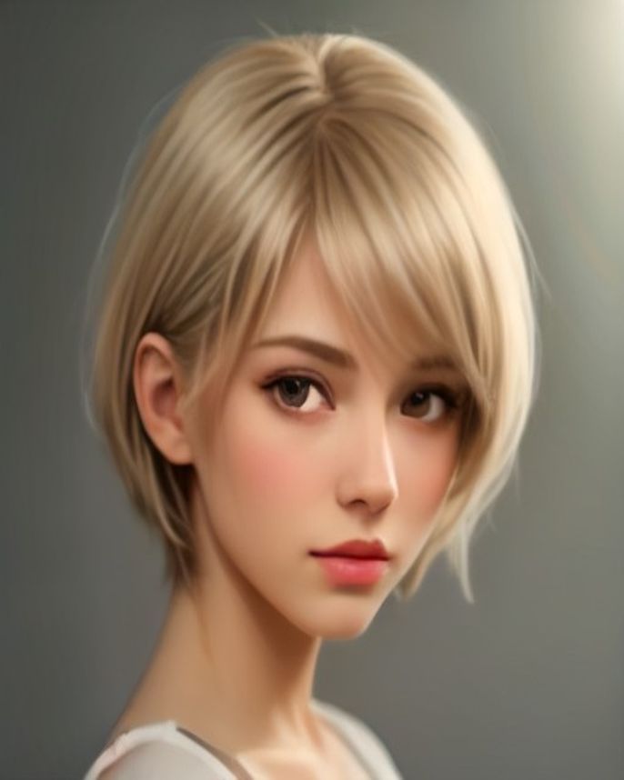 Curly French Crop with a Defined Irregular Fringe Falling Forward