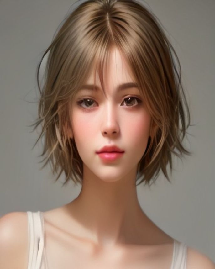 Wavy French Crop with Loose Natural Movement Through the Fringe