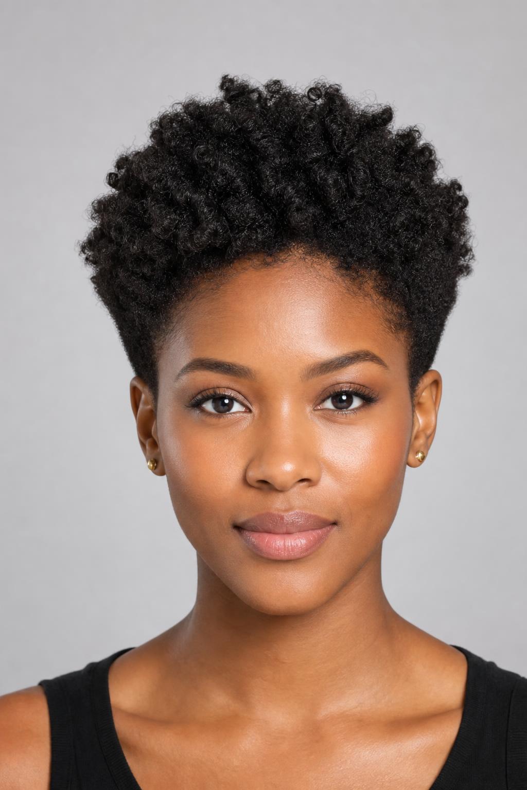 Tapered Coily Cut with Fullness at the Crown on Natural Black Hair