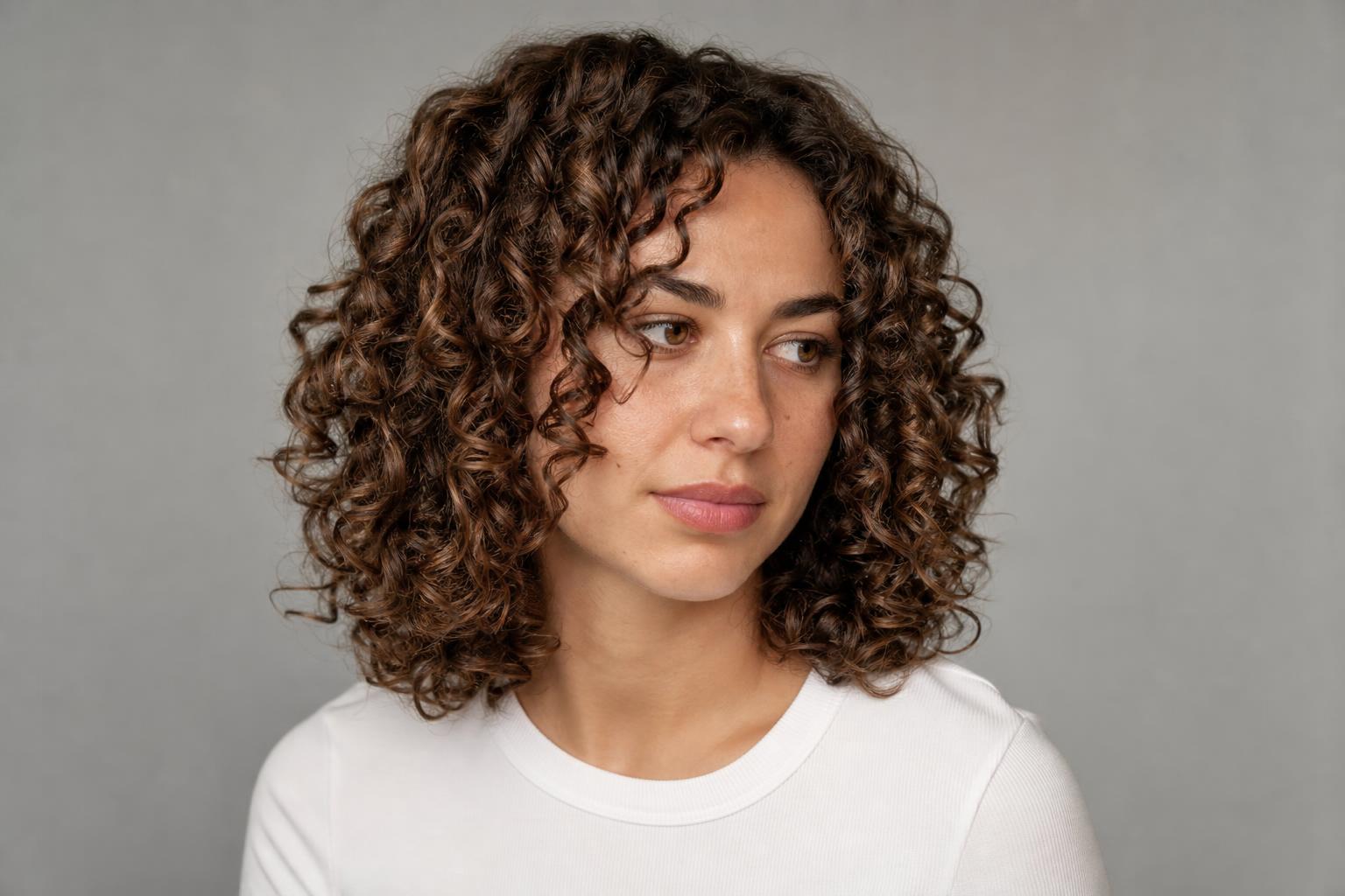 Haircuts for 3A Hair with Loose Spiral Curls in a Layered Collarbone Shape