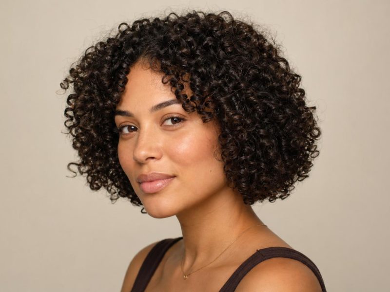 Haircuts for 3C Hair with Tight Corkscrew Curls in a Rounded Shape