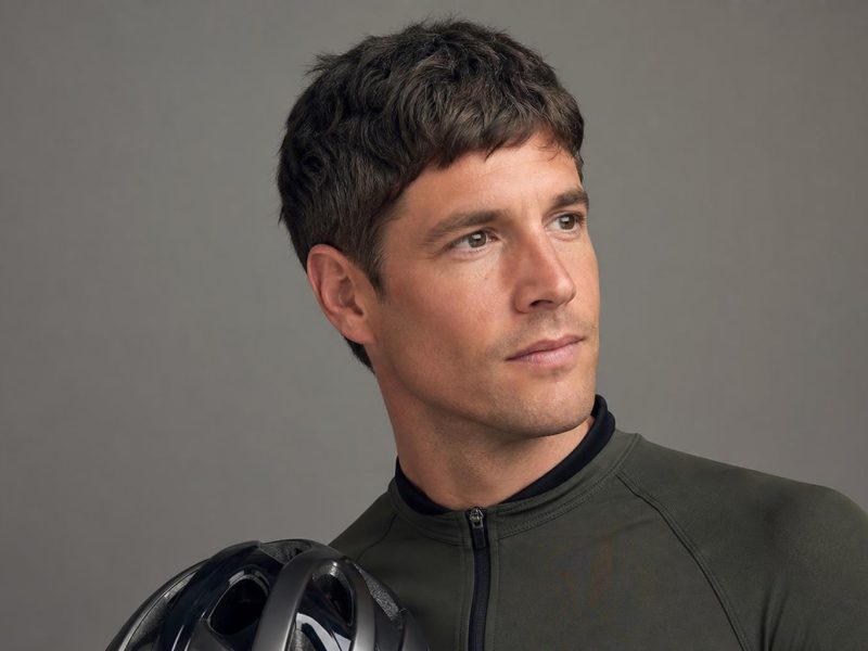Short Textured Crop Recovering Its Shape after a Cycling Helmet on Dark Brown Hair
