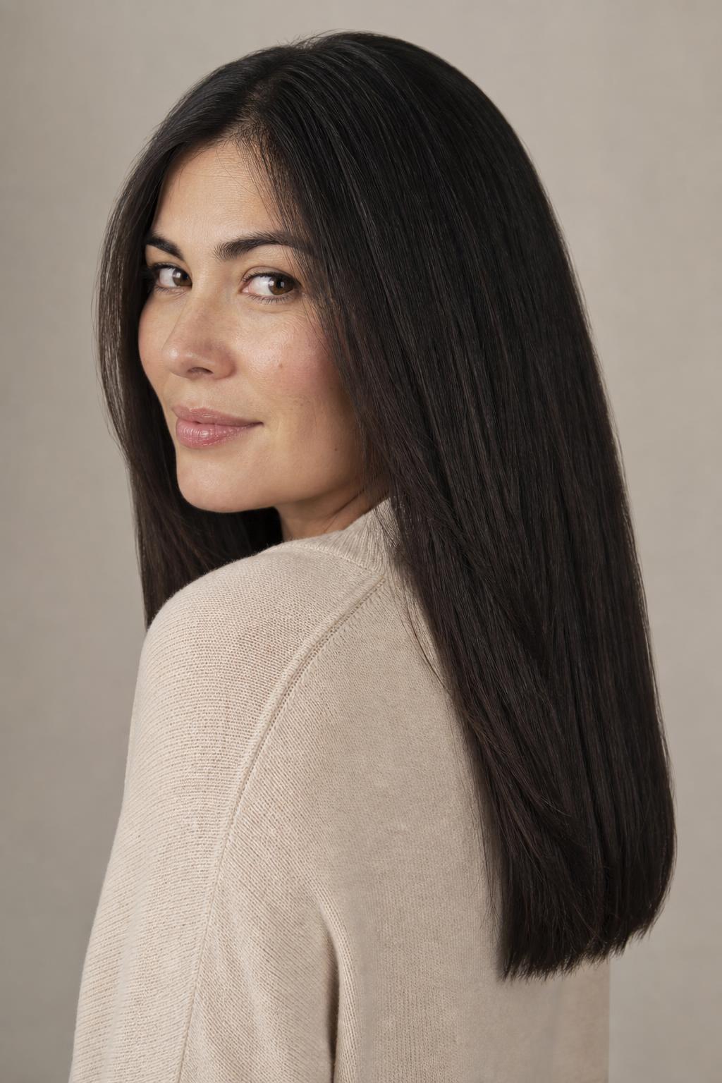 Long Thick Hair with Interior Bulk Removed and a Smooth Solid Perimeter
