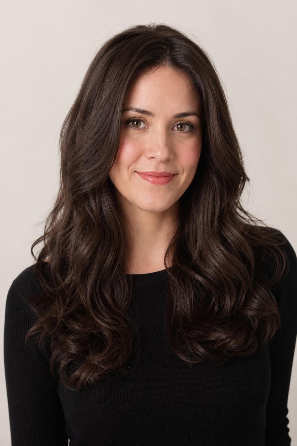 Soft Heatless Curls Set Overnight on Long Dark Brown Hair