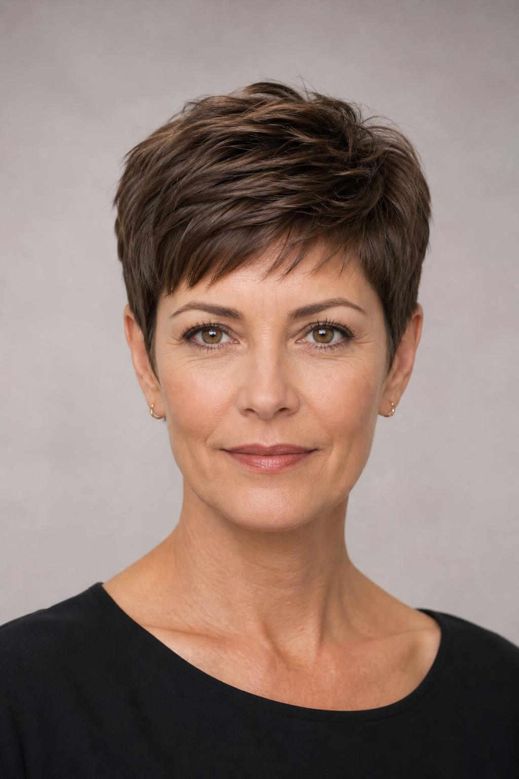 Classic Tapered Pixie with a Close Nape and Three Inches of Length on Top